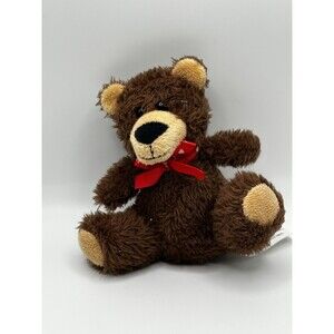 Russell Stover Teddy Bear Plush Brown Red Heart Bow 2024 Valentine’s NWT 6"